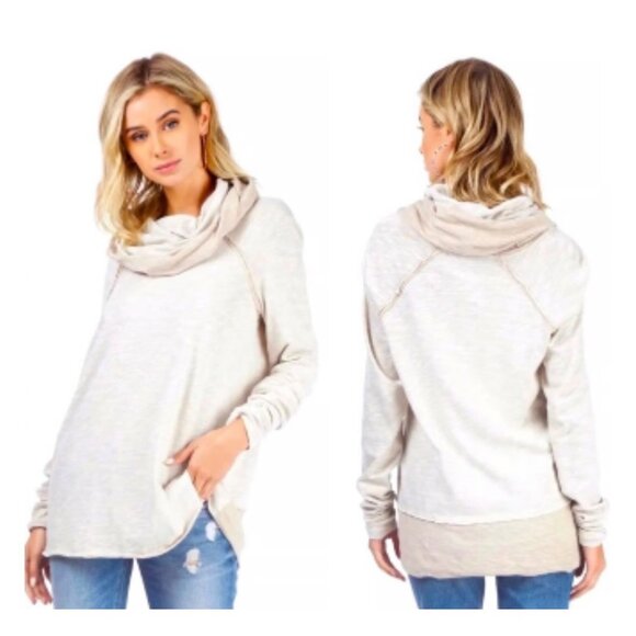 Free People Beach Cocoon Cowl Neck Pullover Tunic Top - Picture 9 of 16